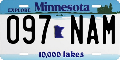 MN license plate 097NAM