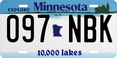 MN license plate 097NBK