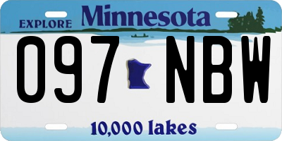 MN license plate 097NBW