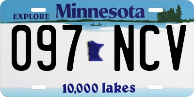 MN license plate 097NCV