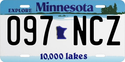 MN license plate 097NCZ