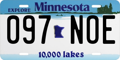MN license plate 097NOE