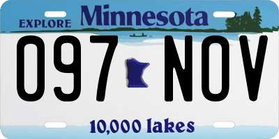 MN license plate 097NOV