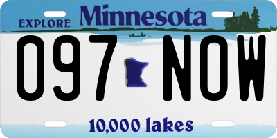 MN license plate 097NOW