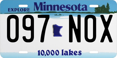 MN license plate 097NOX