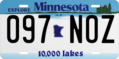 MN license plate 097NOZ