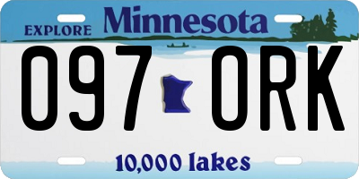 MN license plate 097ORK