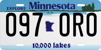 MN license plate 097ORO