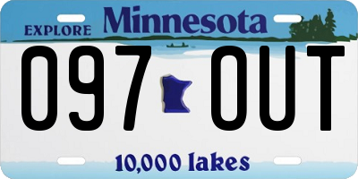 MN license plate 097OUT