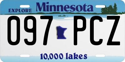 MN license plate 097PCZ