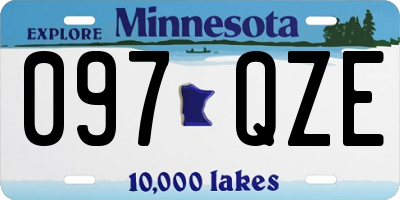 MN license plate 097QZE