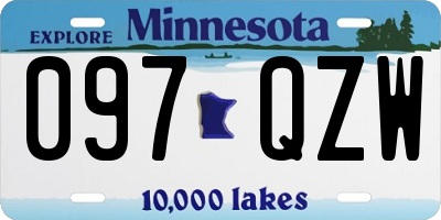 MN license plate 097QZW