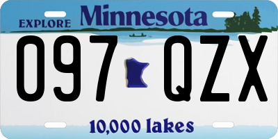 MN license plate 097QZX