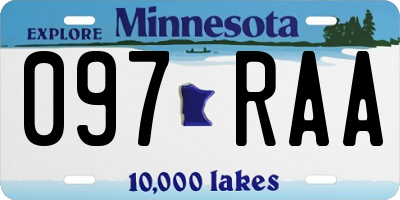 MN license plate 097RAA