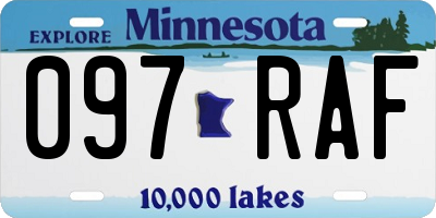 MN license plate 097RAF