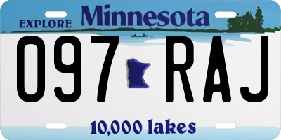 MN license plate 097RAJ