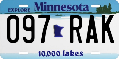 MN license plate 097RAK