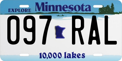 MN license plate 097RAL
