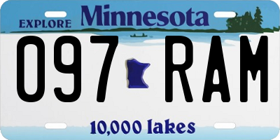 MN license plate 097RAM