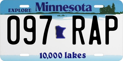 MN license plate 097RAP