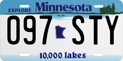 MN license plate 097STY