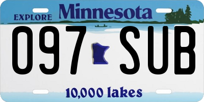 MN license plate 097SUB
