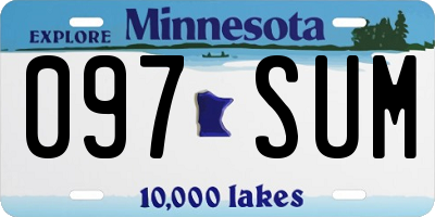 MN license plate 097SUM