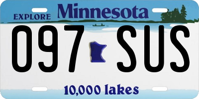 MN license plate 097SUS