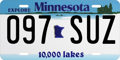 MN license plate 097SUZ
