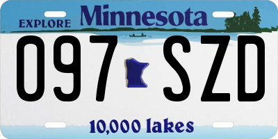 MN license plate 097SZD