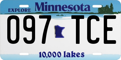 MN license plate 097TCE