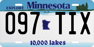 MN license plate 097TIX