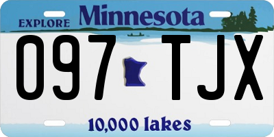 MN license plate 097TJX