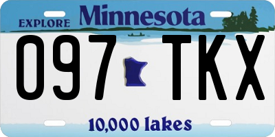 MN license plate 097TKX