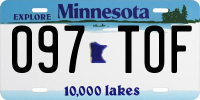 MN license plate 097TOF
