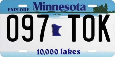 MN license plate 097TOK