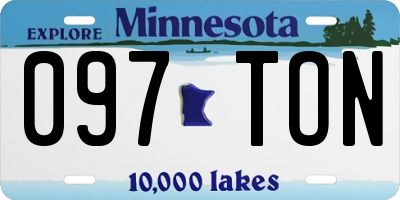 MN license plate 097TON