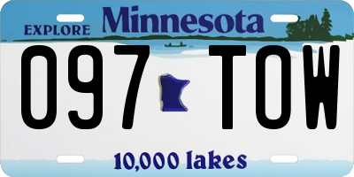 MN license plate 097TOW