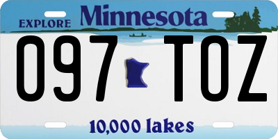 MN license plate 097TOZ