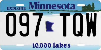 MN license plate 097TQW