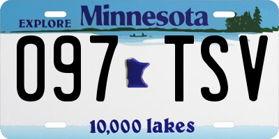 MN license plate 097TSV