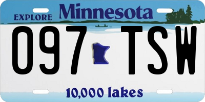 MN license plate 097TSW