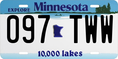 MN license plate 097TWW