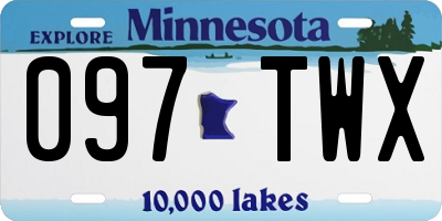 MN license plate 097TWX
