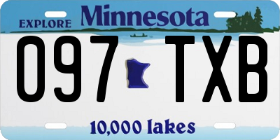 MN license plate 097TXB