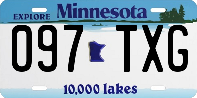MN license plate 097TXG