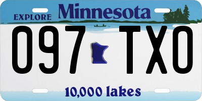 MN license plate 097TXO