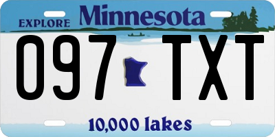 MN license plate 097TXT