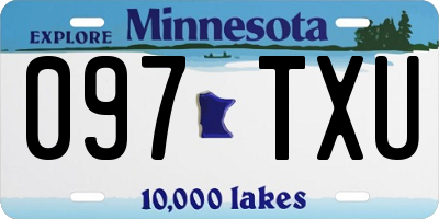 MN license plate 097TXU