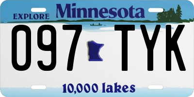 MN license plate 097TYK